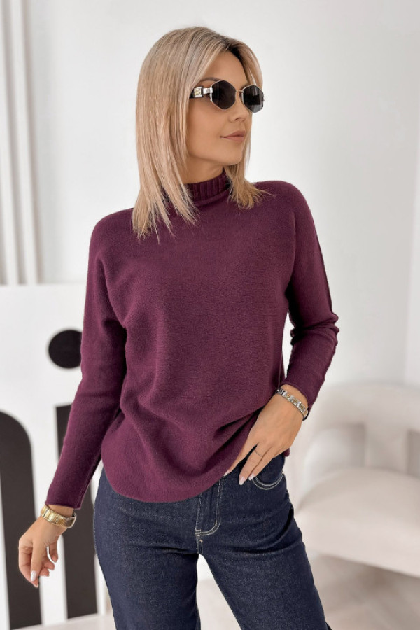 Sweter haldir śliwkowy