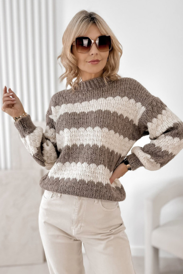 Sweter foyle ciemnobeżowy