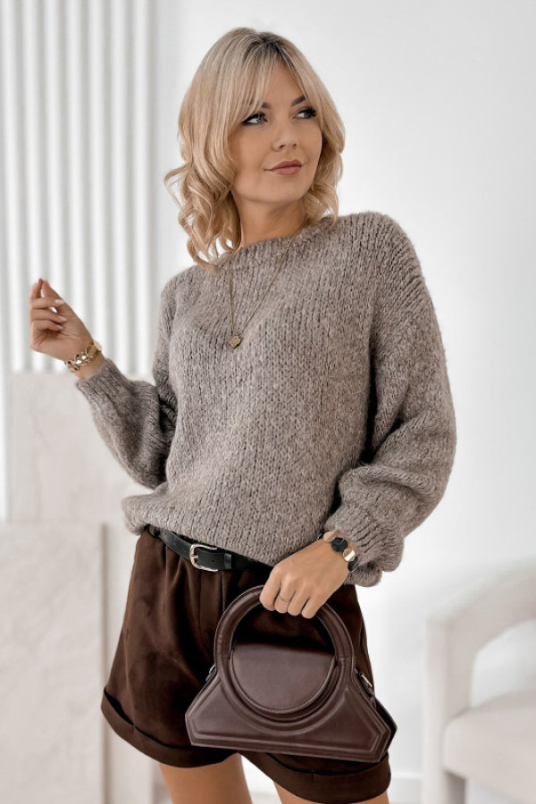 Sweter borneo ciemnobeżowy