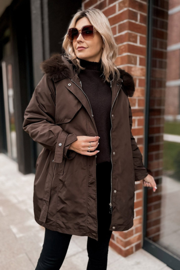 Kurtka z podpinką ettie brązowa