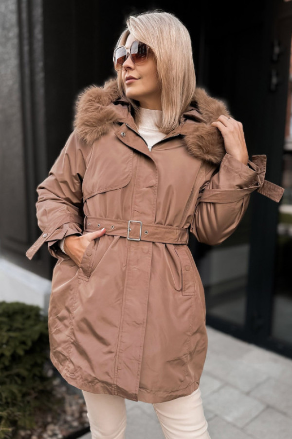 Kurtka z podpinką ettie karmelowa