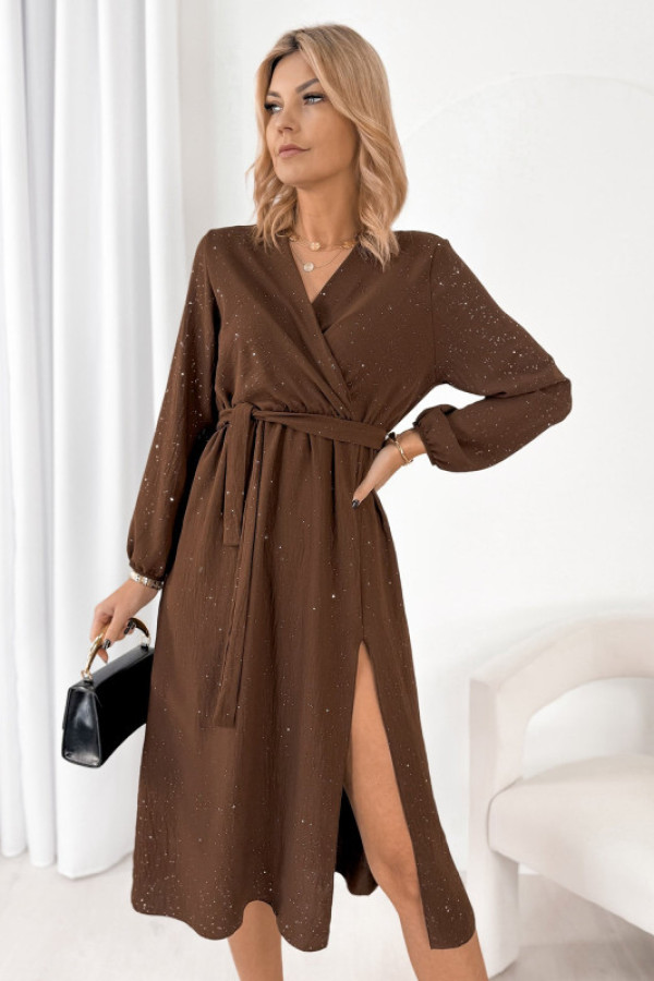 Sukienka vallarta brązowa
