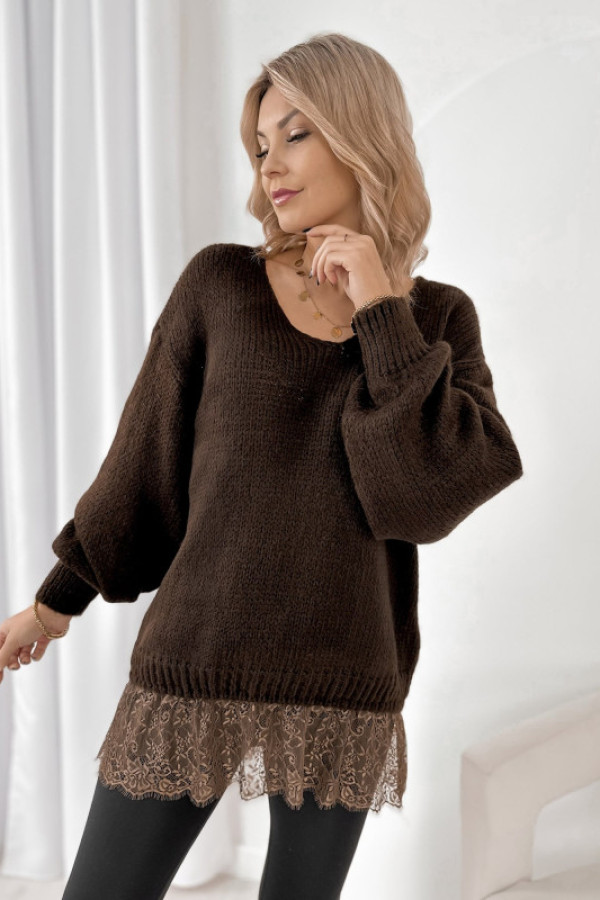 Sweter sucre brązowy