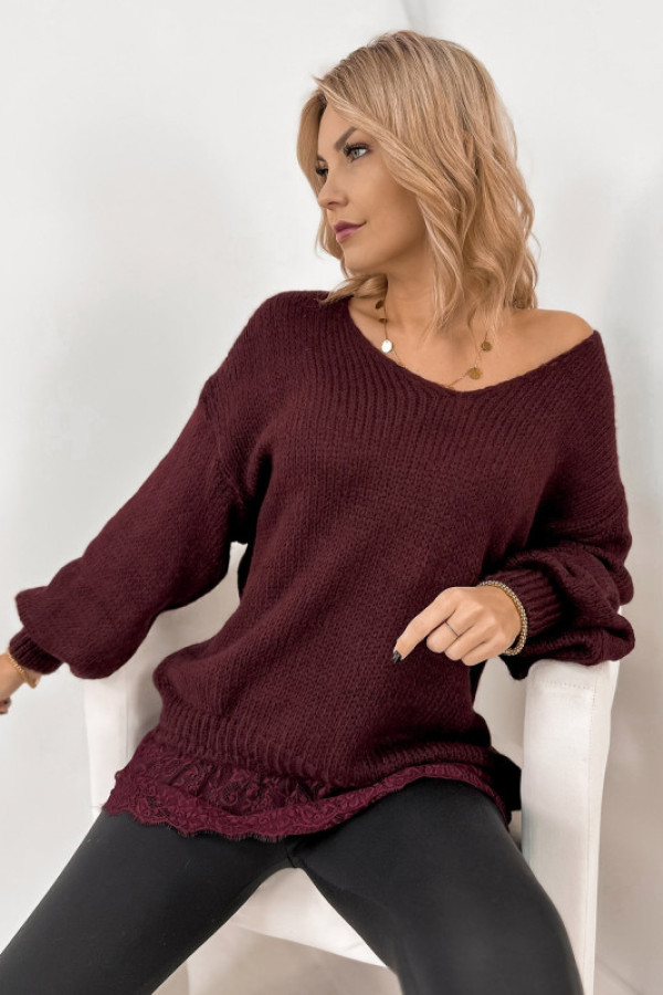 Sweter sucre bordowy