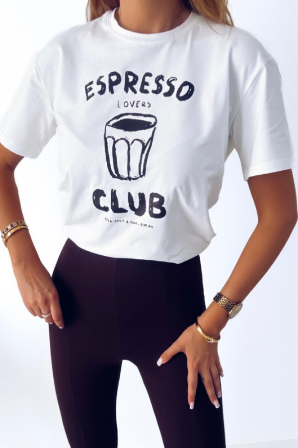 T-shirt espresso white