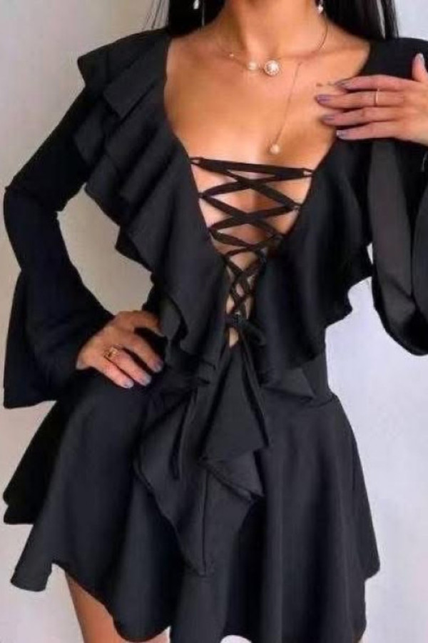 Sukienka leona falbanki black