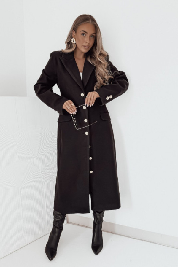 Płaszcz mario złote guziki black
