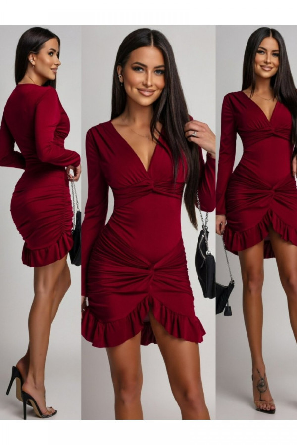 Komplet marlo z falbankami red