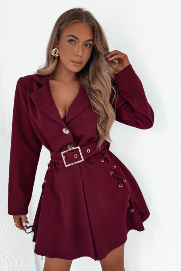 Kombinezon edeno z wiązaniami bordo