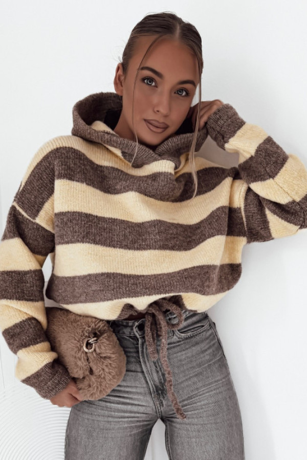 Sweter carlos w paski yellow