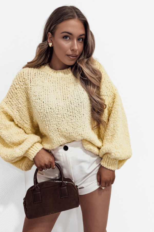 Sweter harper z bukli yellow