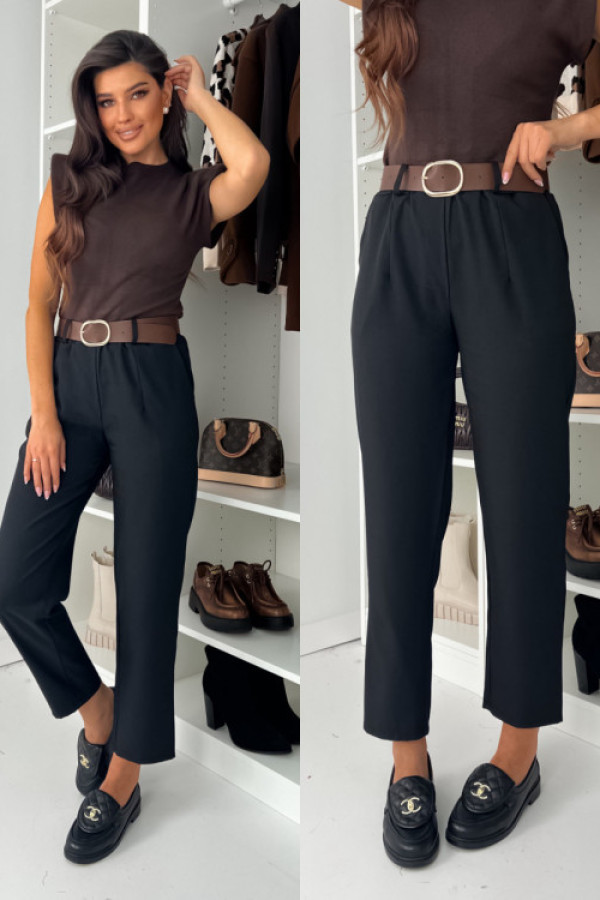 Spodnie gassy z paskiem - black