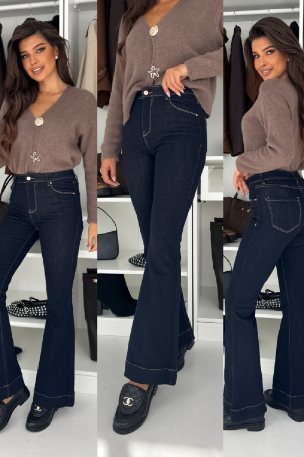 Jeansy laussy hight waist dark denim