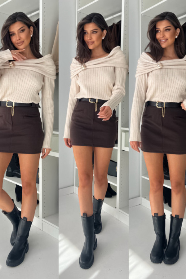 Spódnico spodenki sinn z paskiem - choco