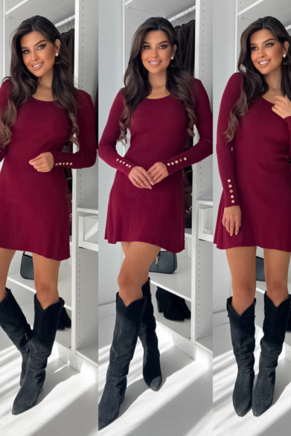 Sukienka sweterkowa luna - bordo