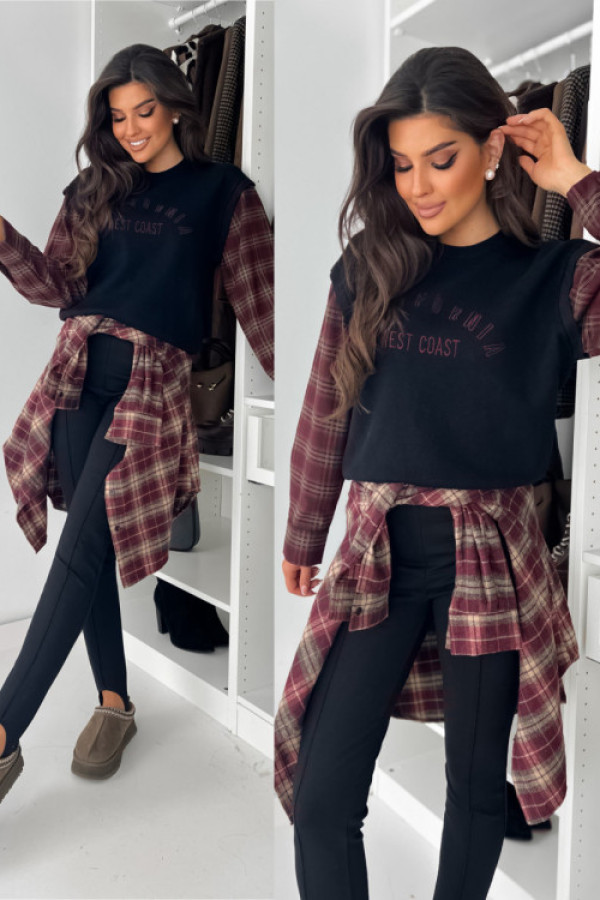 Sweterek angels - black bordo