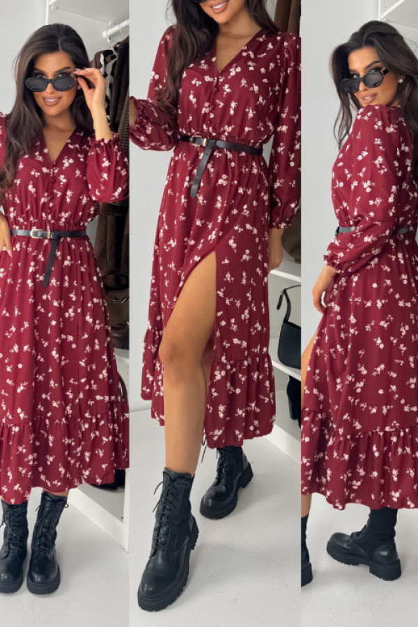 Sukienka stokrotka - bordo