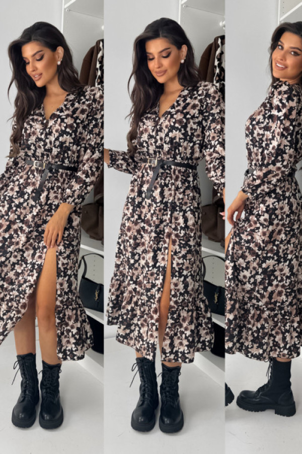 Sukienka stokrotka - autumn choco