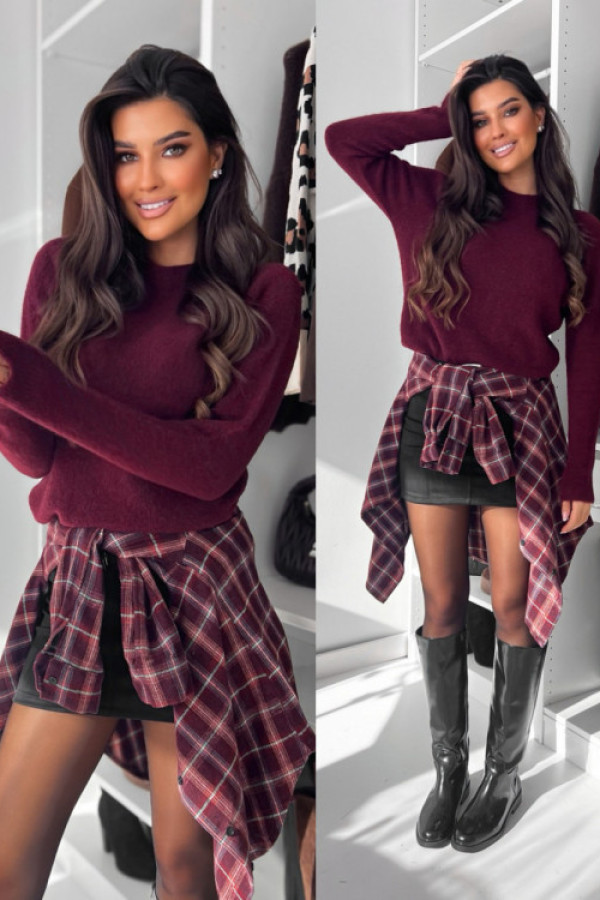 Sweterek ingrid baby alpaka - bordo