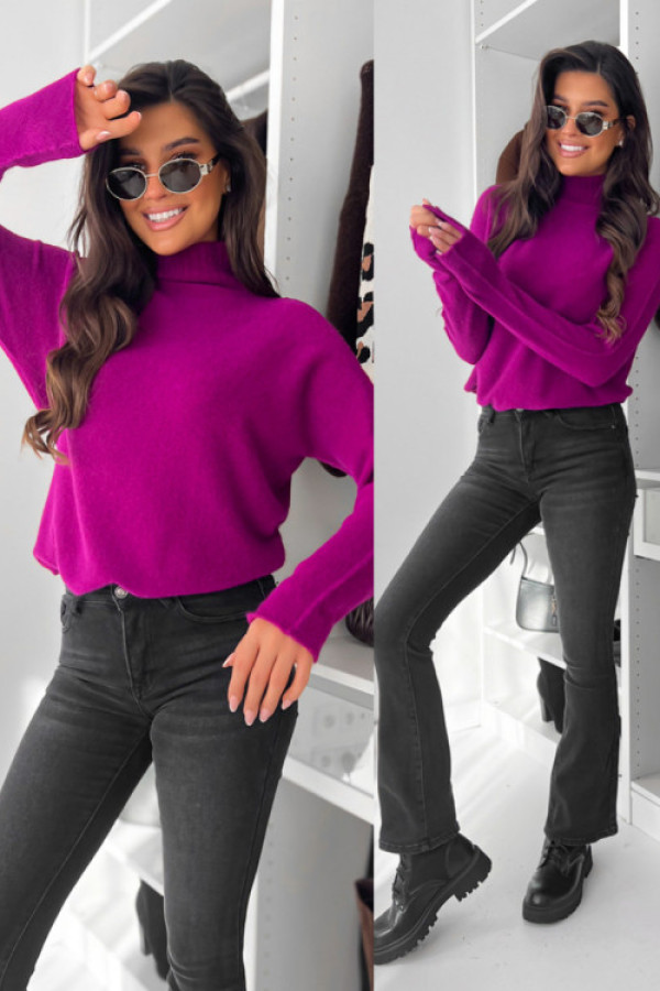 Sweterek cindy z baby alpaka - violet