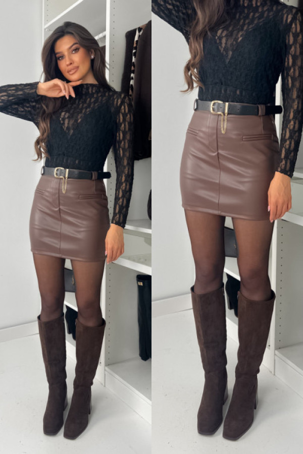 Spódnico spodenki sinn z paskiem - choco