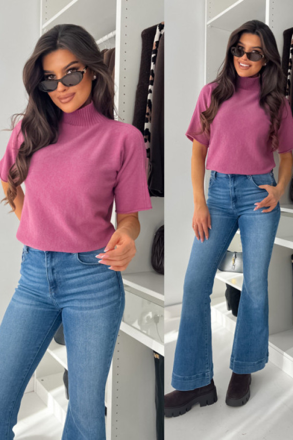 Półgolf z baby alpaką - rose