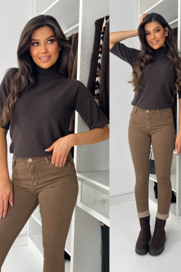 Półgolf z baby alpaką - choco