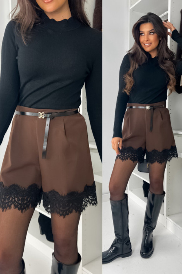 Spodenki ramous z paskiem choco