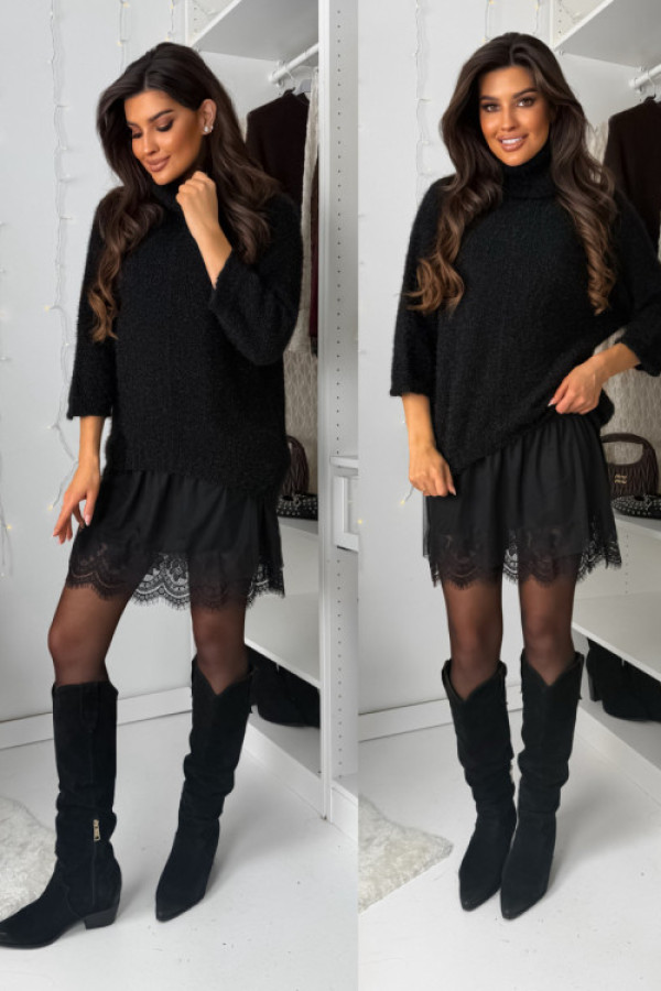 Komplet sweterek z halką emy black