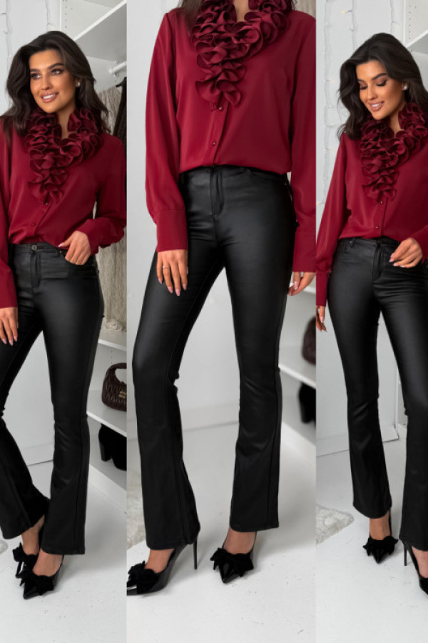 Spodnie woskowane hight waist black