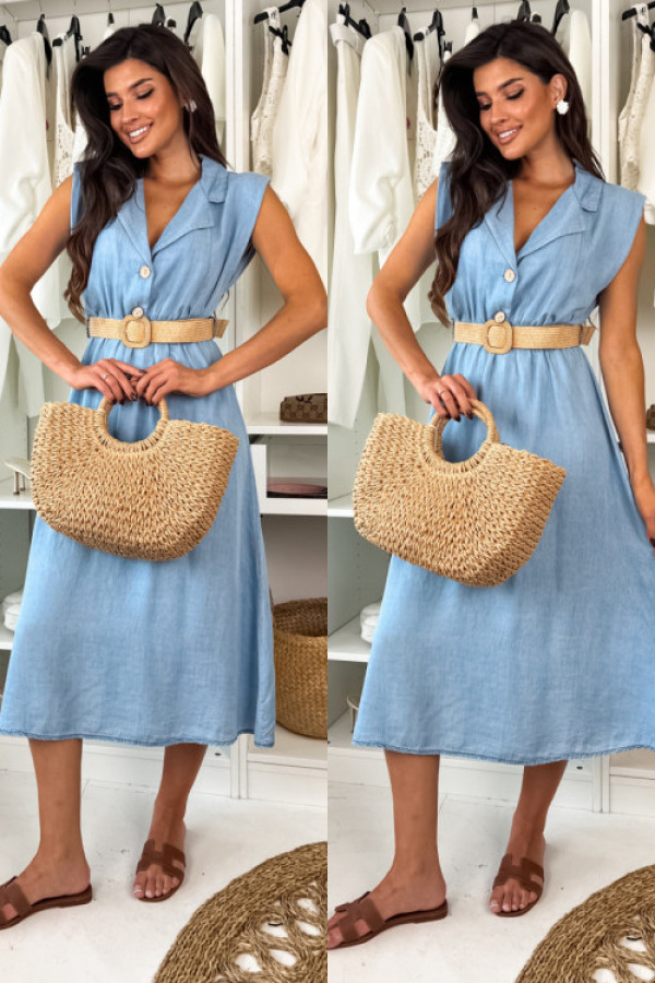 Sukienka nicky z wiskozy - z paskiem