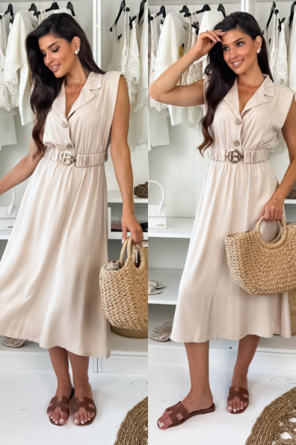 Sukienka z wiskozy rita - beige