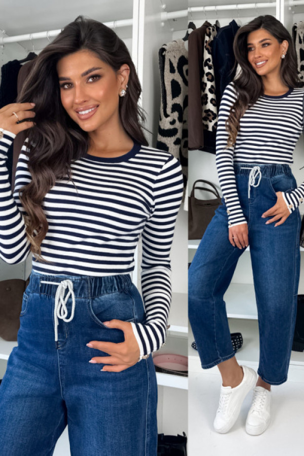 Sweterek lonly - navy white