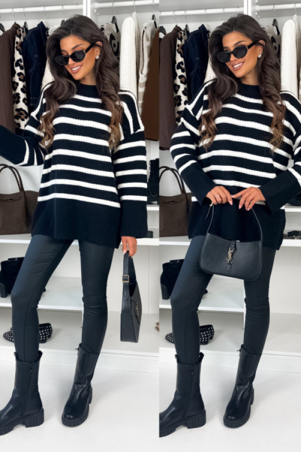 Sweterek rosser - black white