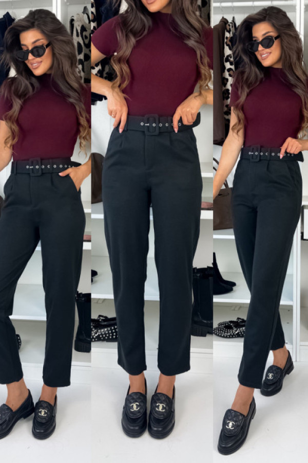 Spodnie iness w jodelke - black