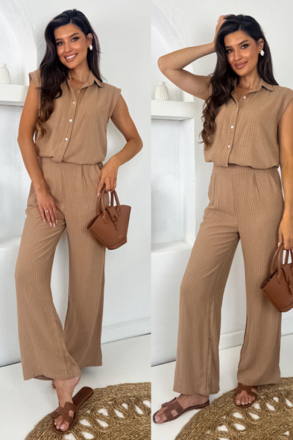 Outlet! komplet z lnem haydy - brown