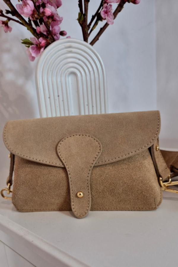 Torebka skórzana camel