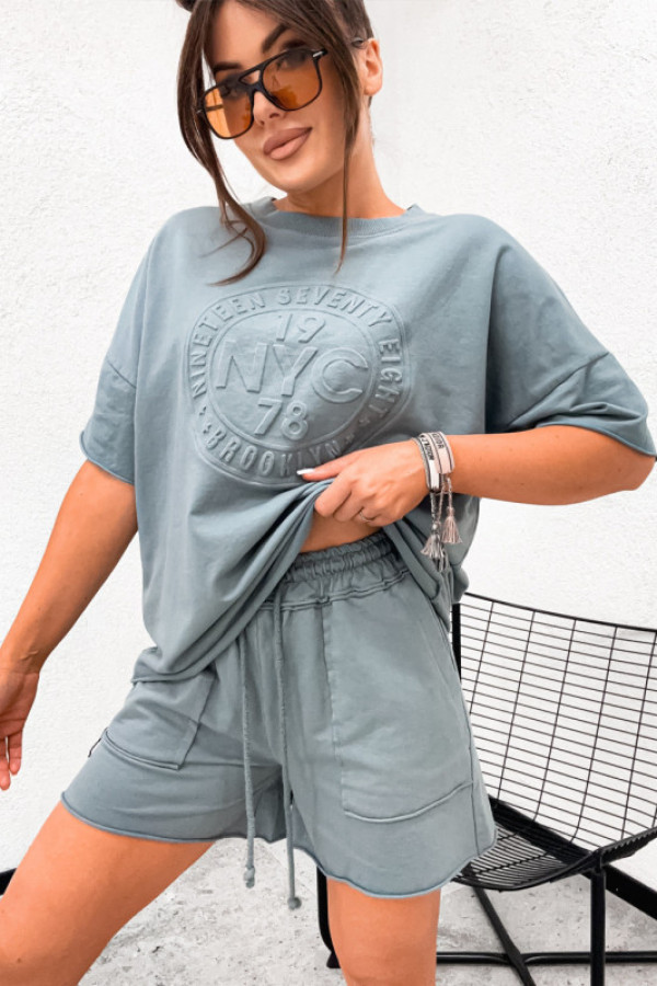 Komplet bawełniany dekatyzowany nyc gray