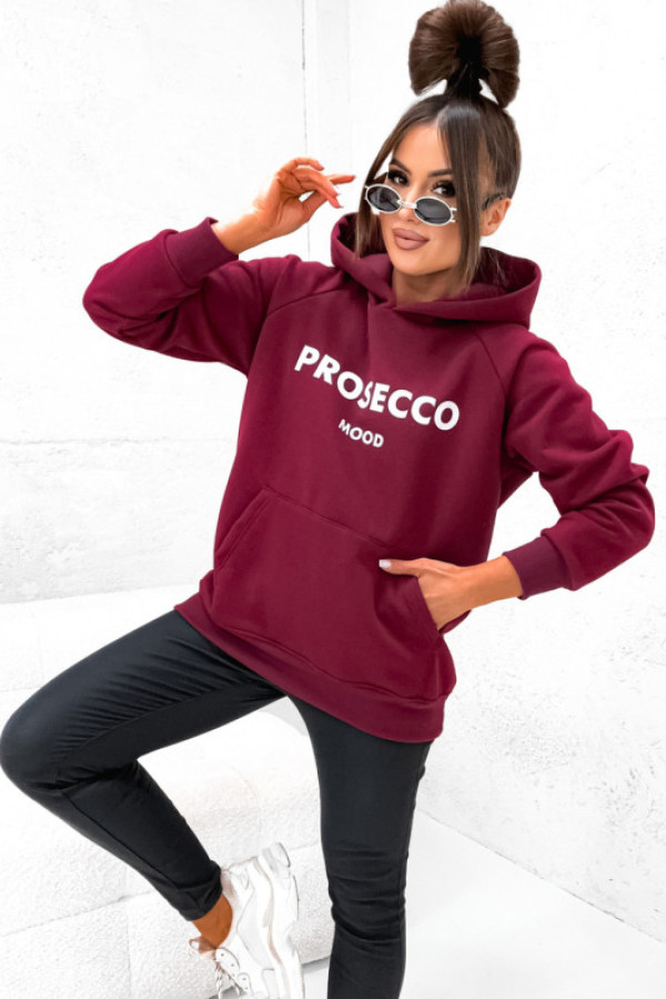 Bluza bawełniana basic prosecco mood bordo autumn