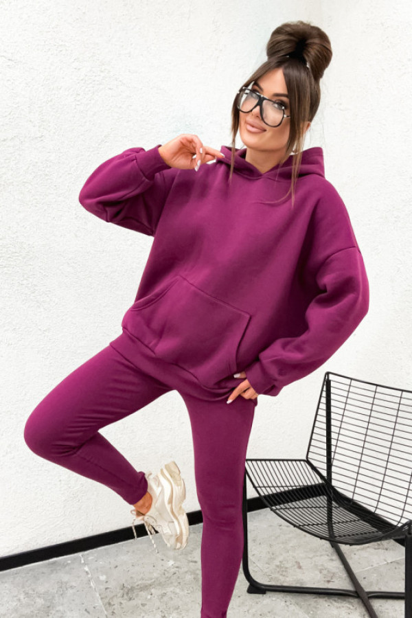 Bawełniany komplet basic serduszka magenta