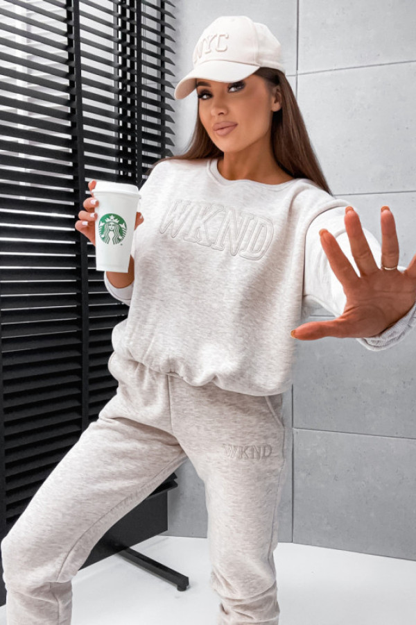 Dres bawełniany basic weekend classical melanż beige