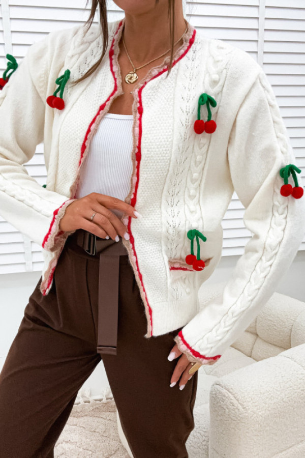Sweter kardigan cherry z wisienkami