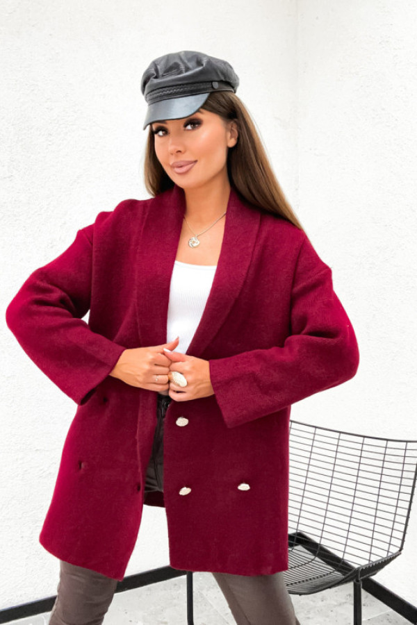 Płaszczyk sweterkowy sarra prestige bordo
