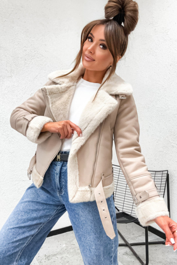 Ramoneska kożuszek biker avira vitoria nude mousse