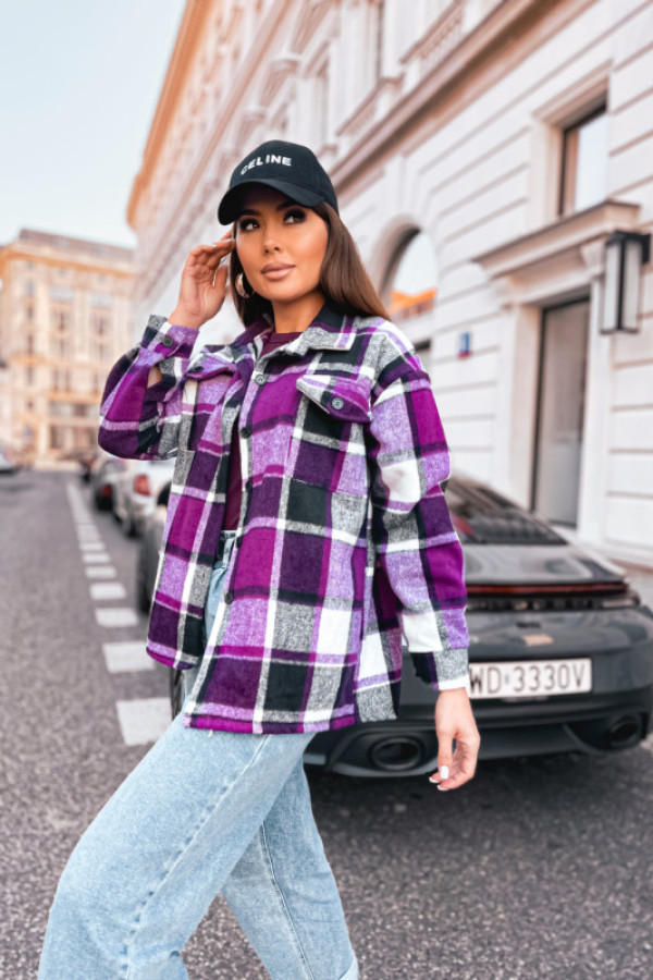 Koszula katana denim vintage lilac and gray