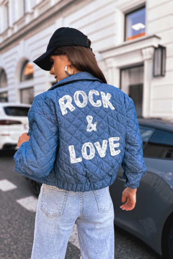 Kurtka pikowana bomberka rock and love blue