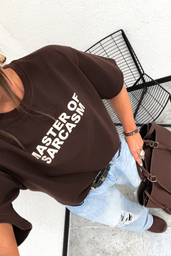 Tshirt basic master of sarcasm chocco brown