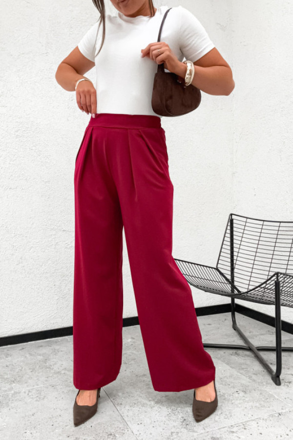 Spodnie monna elegance classical bordo