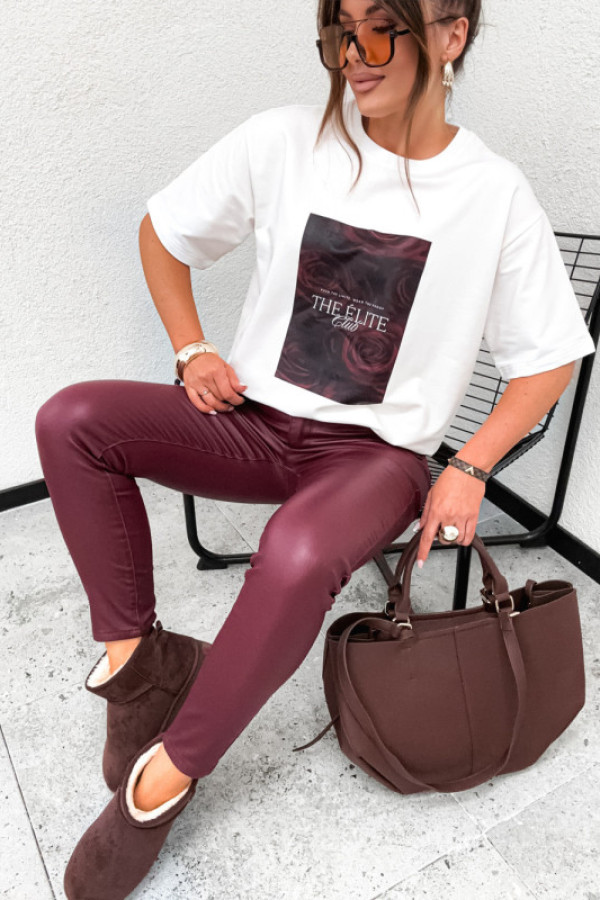 Tshirt the elite roses basic burgund white