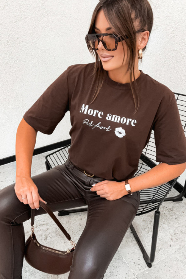 Tshirt basic more amour per favore chocco